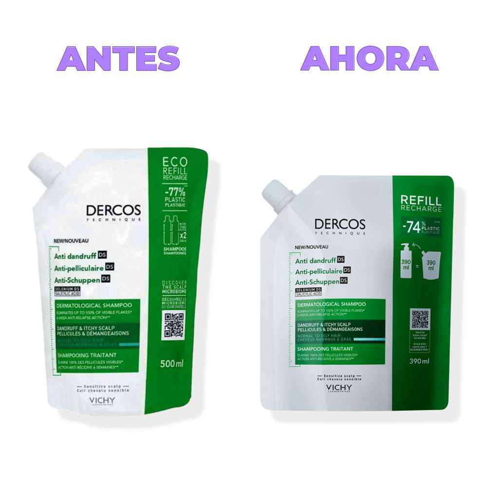 VICHY Refill Dercos Shampoo Anticaspa X 390 Ml - Image 9