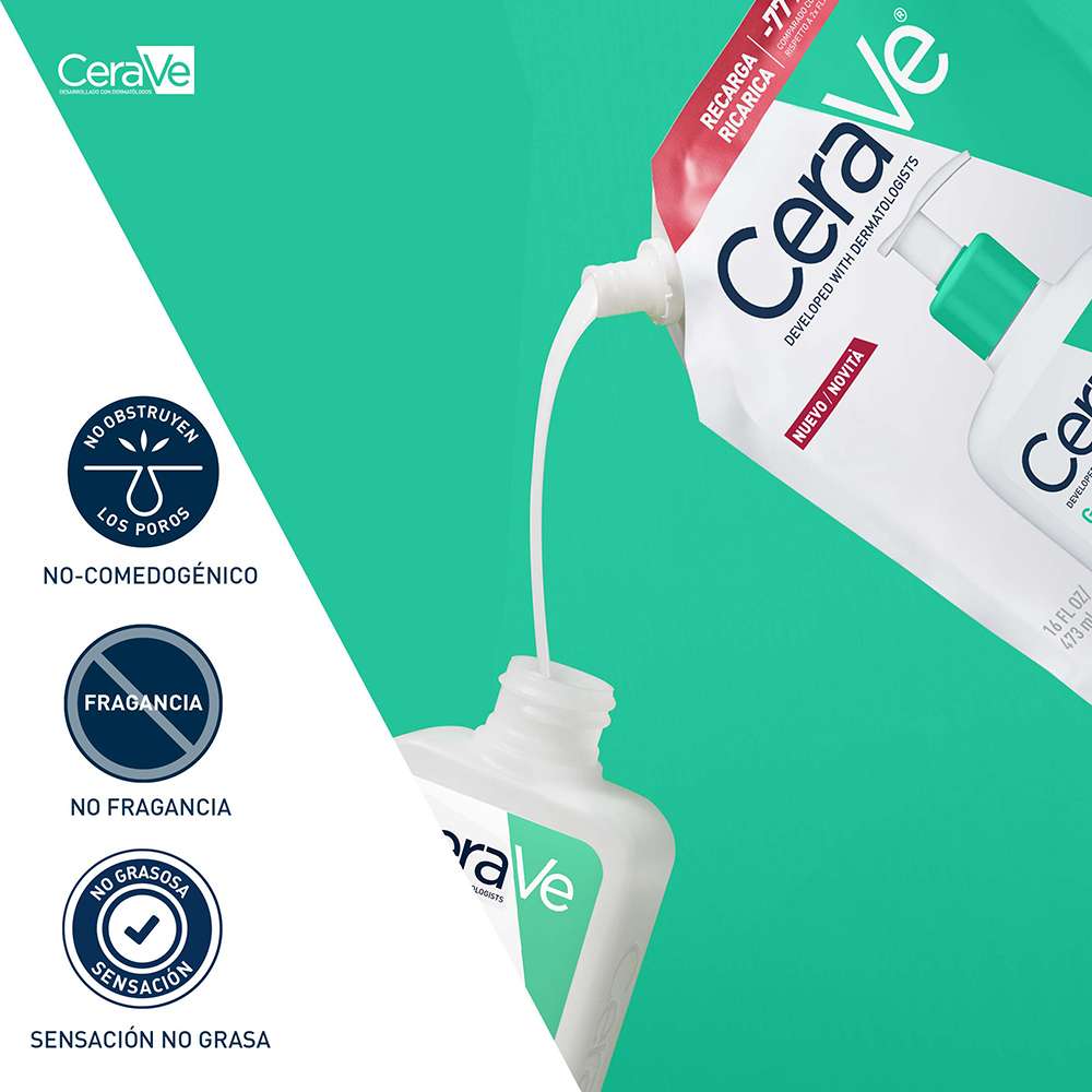 CERAVE Refill Gel Limpiador Espumoso X 473Ml - Image 3