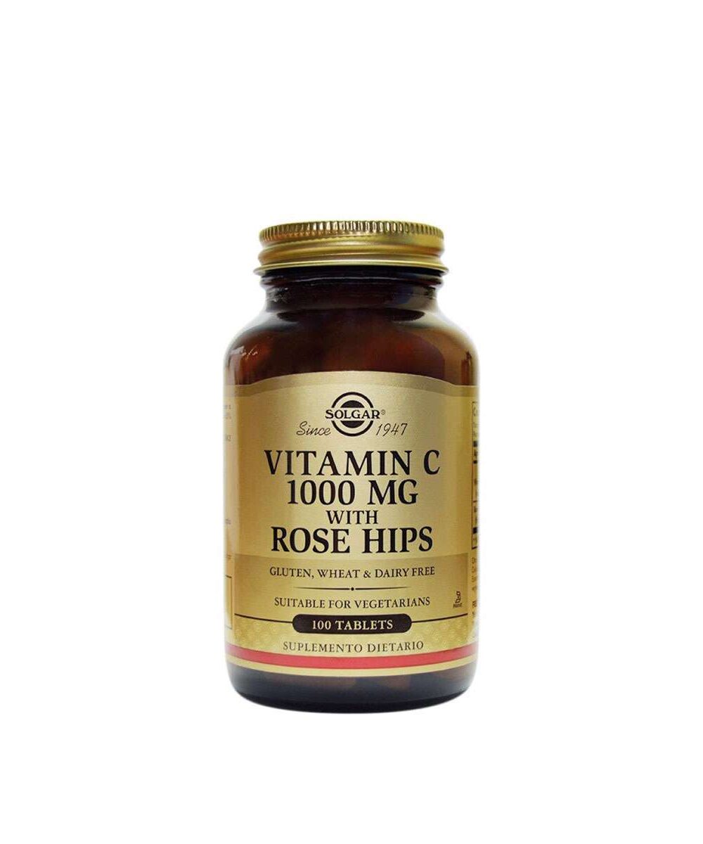 SOLGAR Vitamin C 100 Mg Whit Rose Hips 100 Tabletas