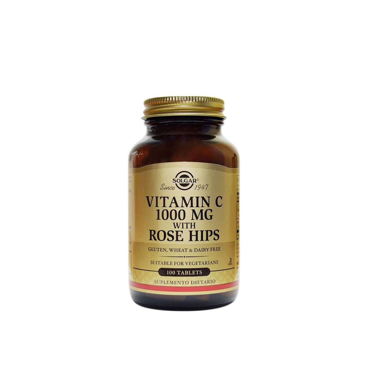 SOLGAR Vitamin C 100 Mg Whit Rose Hips 100 Tabletas