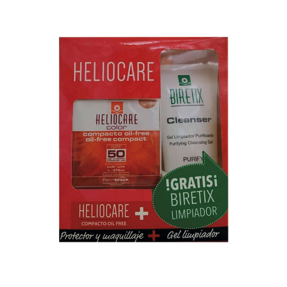KELIOCARE Kit Heliocare Compacto Ligth + Biretix Limpiador