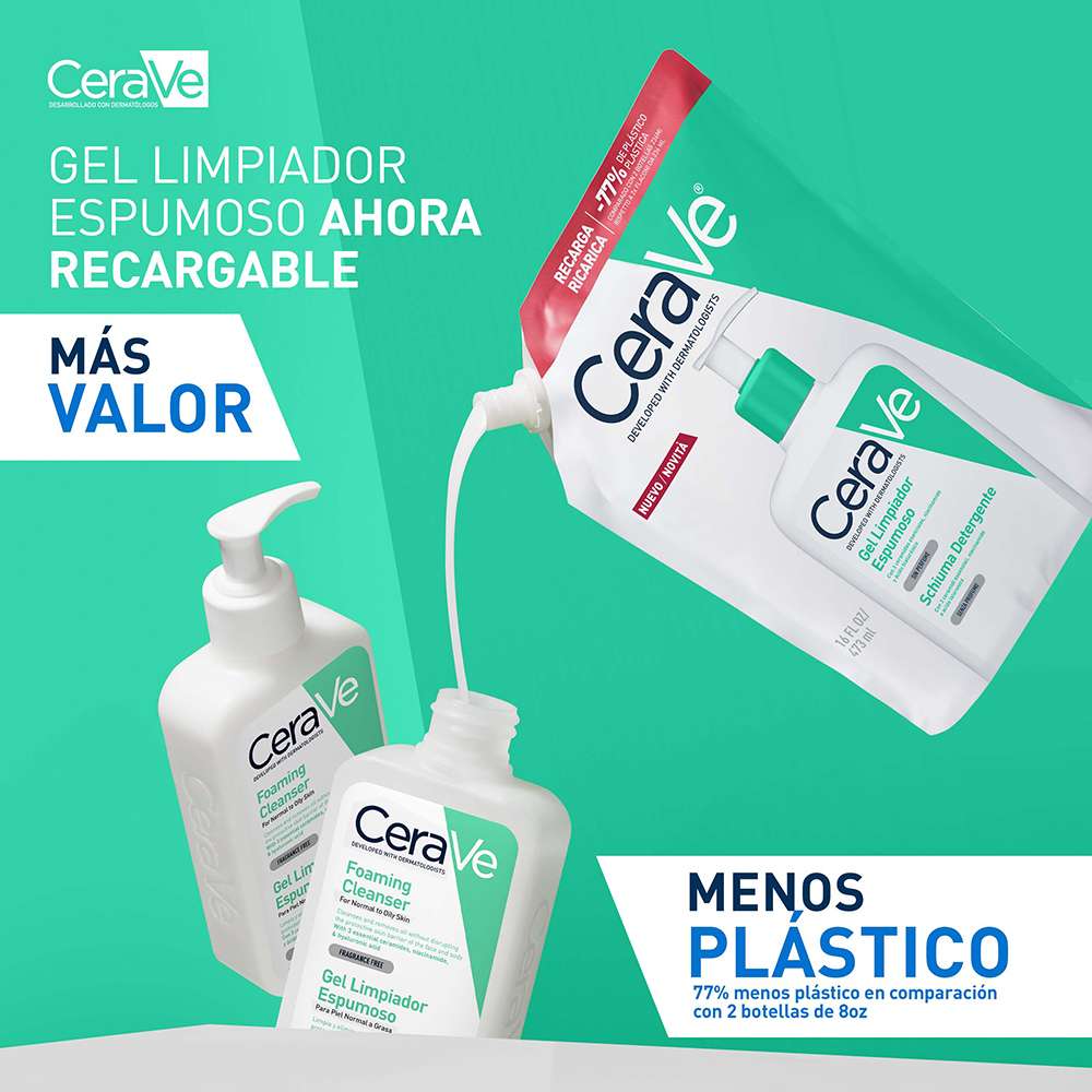 CERAVE Refill Gel Limpiador Espumoso X 473Ml - Image 5