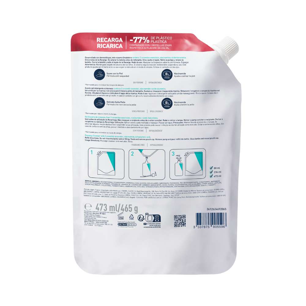 CERAVE Refill Gel Limpiador Espumoso X 473Ml - Image 7