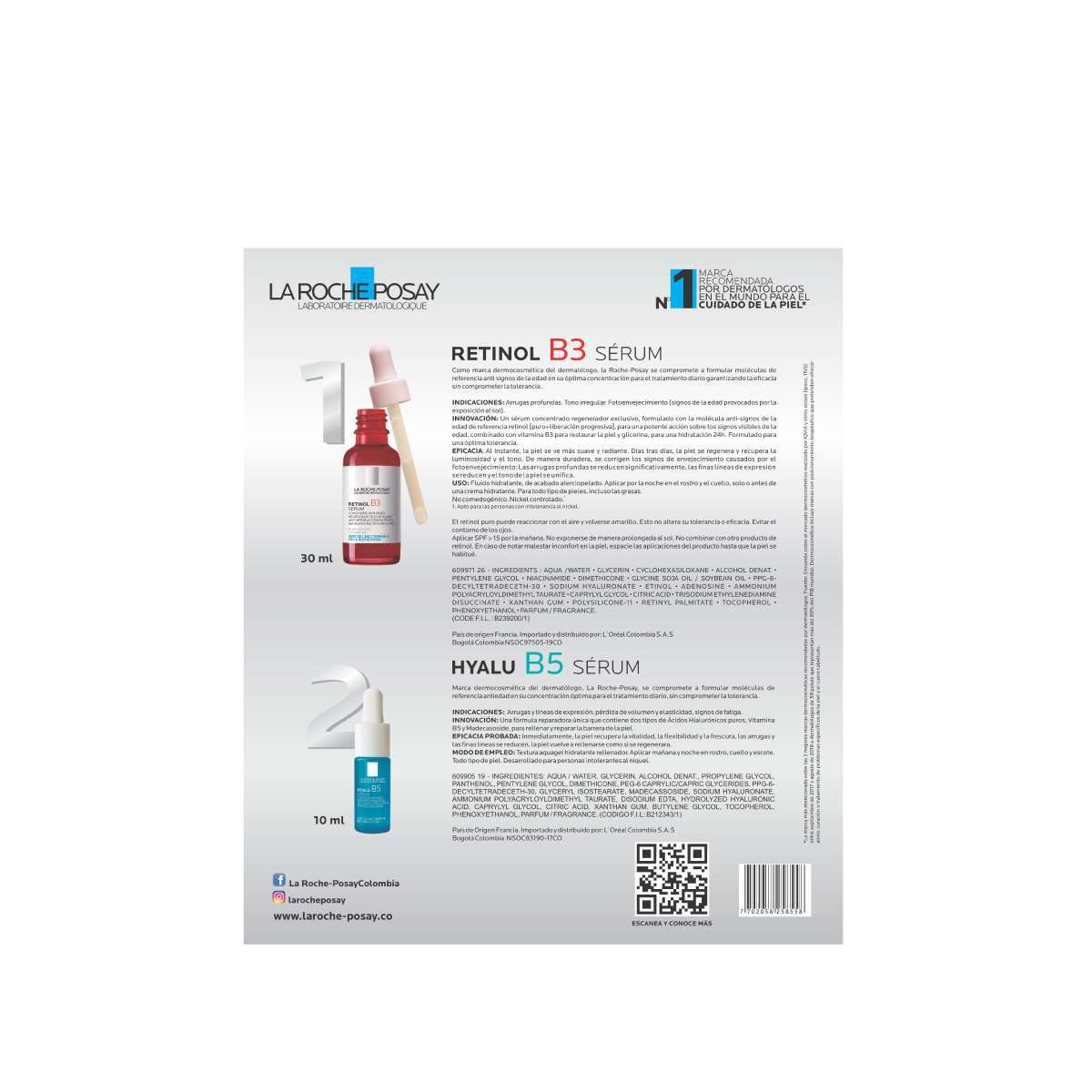 LA ROCHE POSAY Kit Retinol B3 X 30 Ml + Hyalu B5 Suero X 10 Ml - Image 2