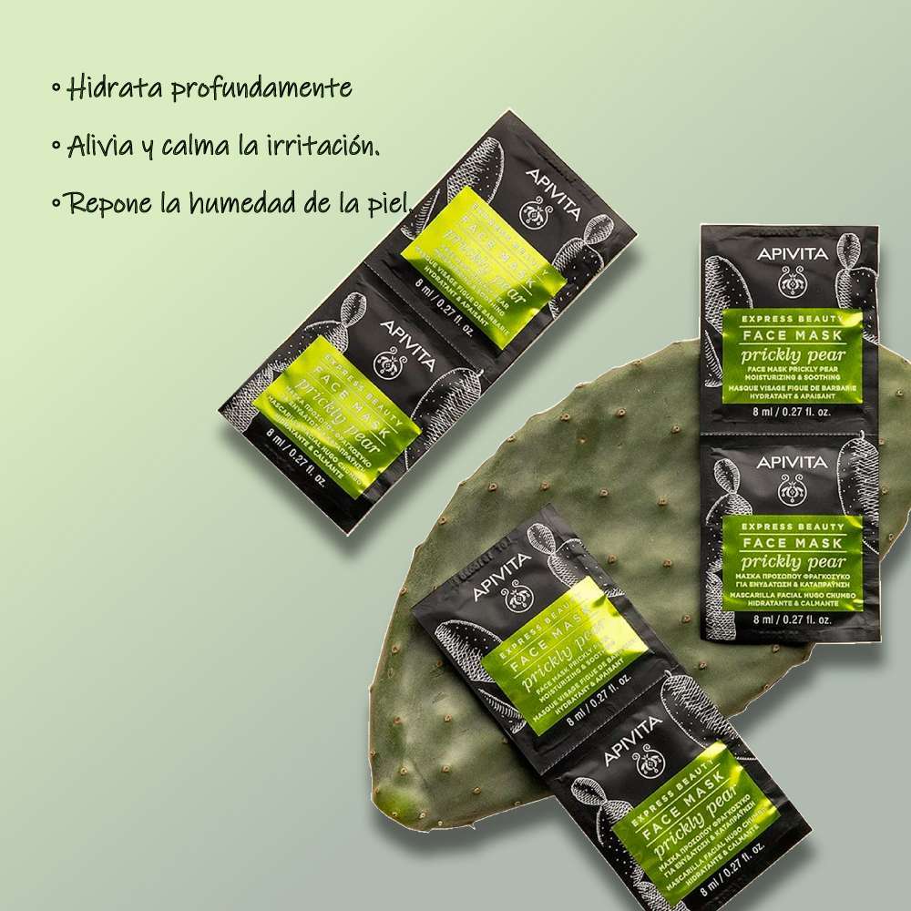 APIVITA Express Beauty Face Mask Prickly Pear 2X8M - Image 2