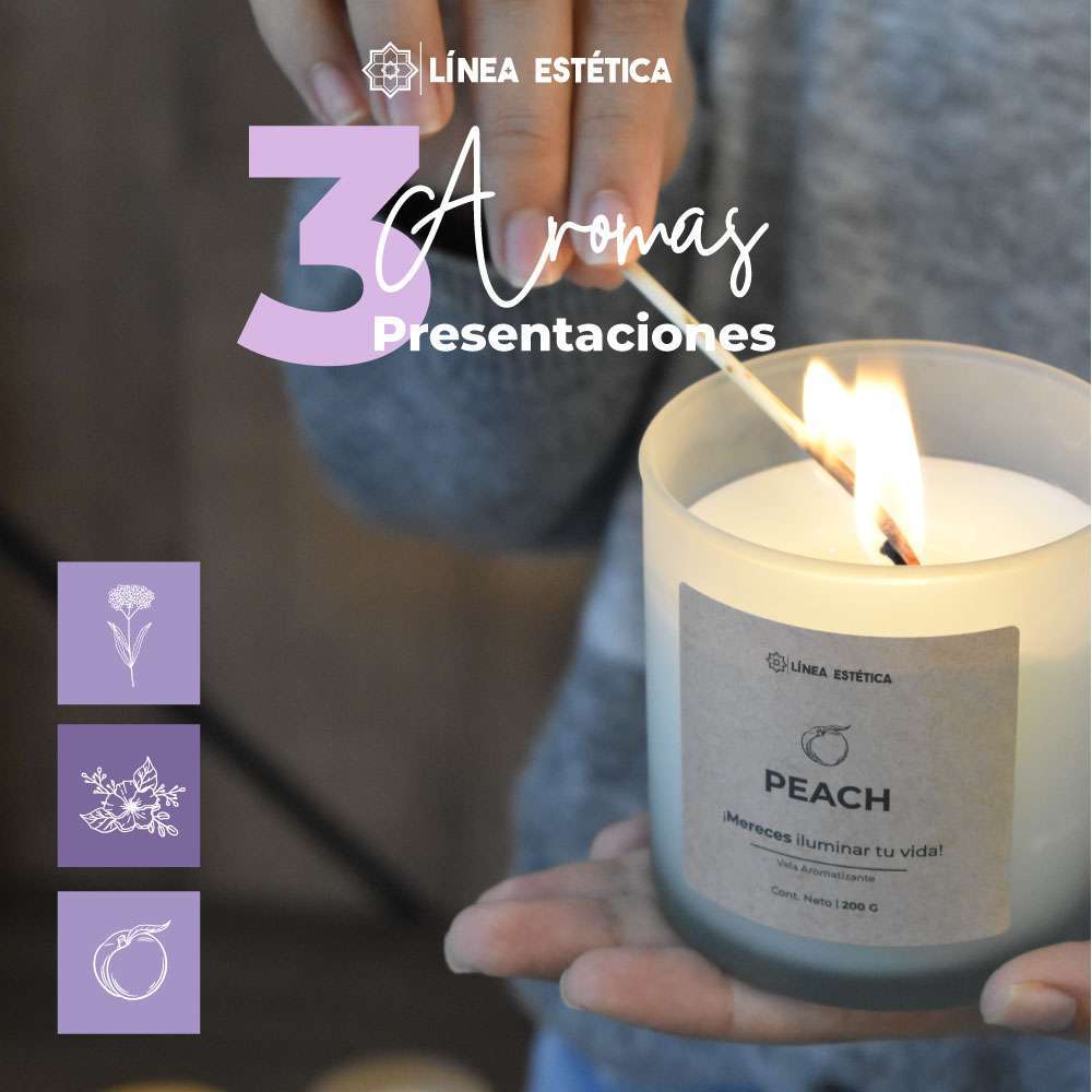 LÍNEA ESTÉTICA Vela Aromatizante Flor Pum 200 Gr - Image 2