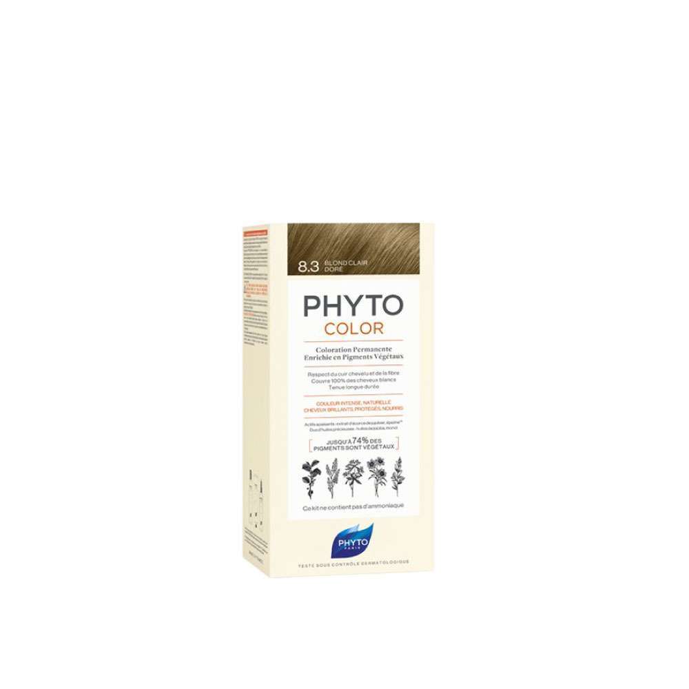 PHYTO Tinte Permanente 8,3 Rubio Claro Dorado