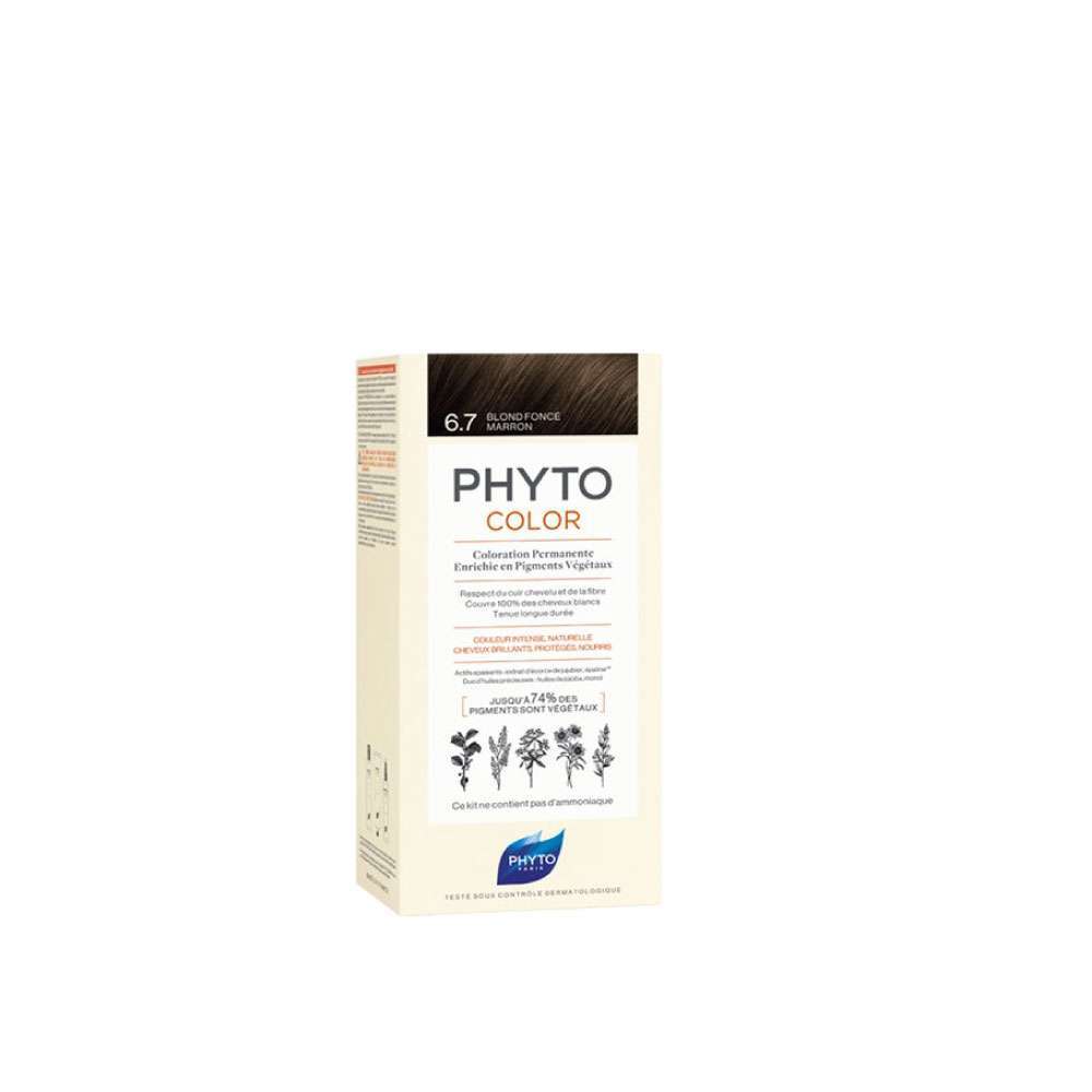 PHYTO Tinte Permanente 6,7 Rubio Oscuro Chocolate