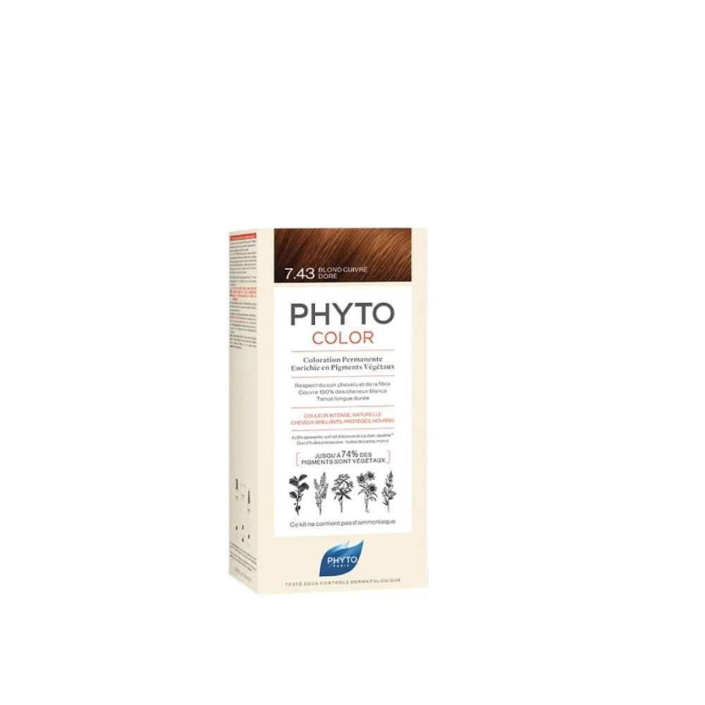 PHYTO Tinte Permanente 7,43 Rubio Cobrizo Dorado