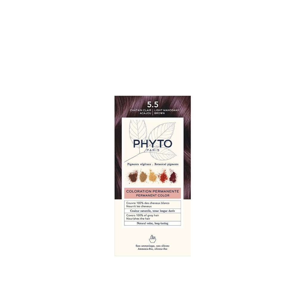 PHYTO Tinte Permanente 5,5 Castaño Claro Caoba