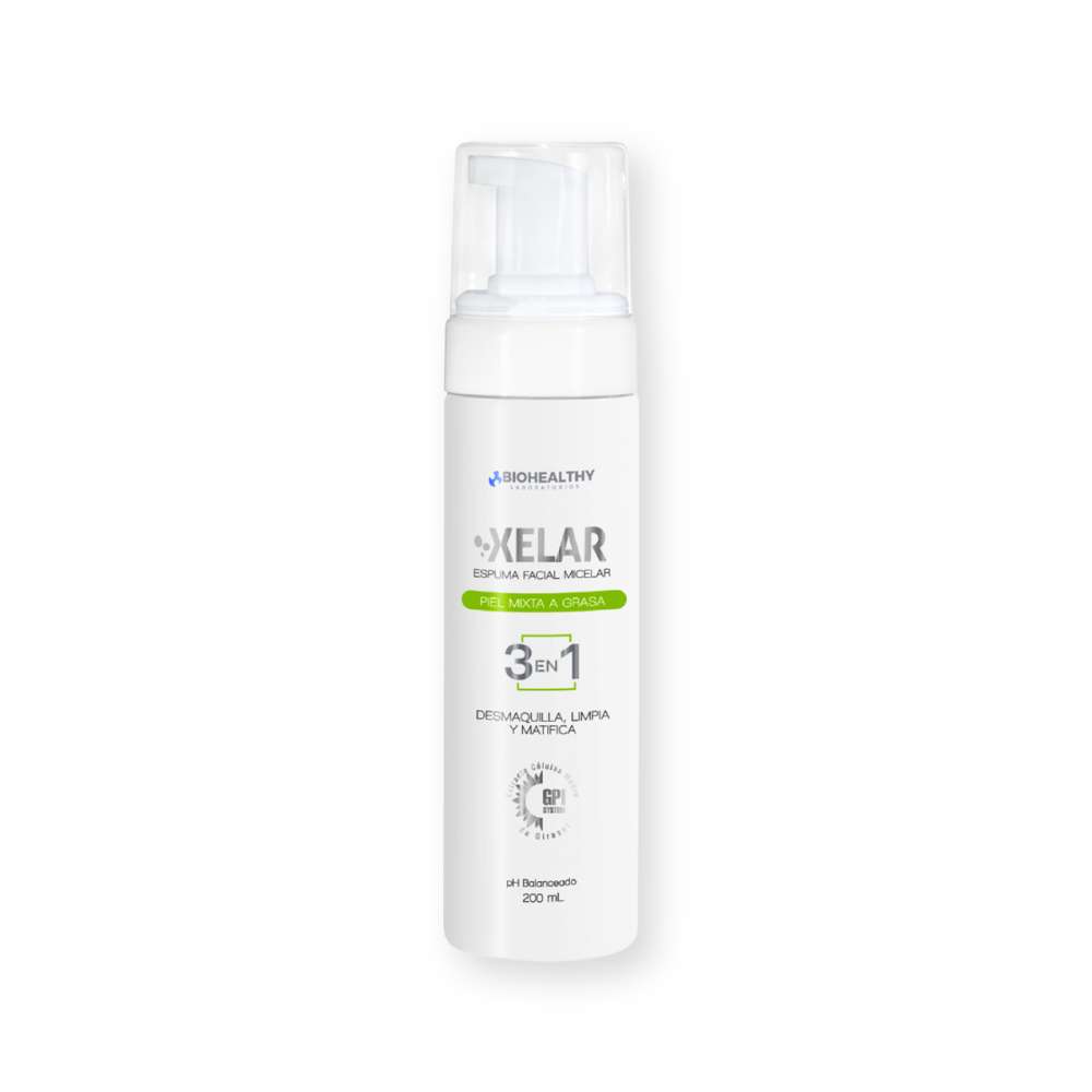 BIOHEALTHY Xelar Espuma Facial 3 En 1 Piel Mixta o Grasa X 200 Ml