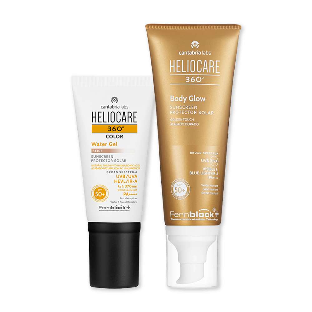 KIT Heliocare 360° Water Gel SPF 50+ Color Beige + Heliocare 360° Body Glow SPF50+