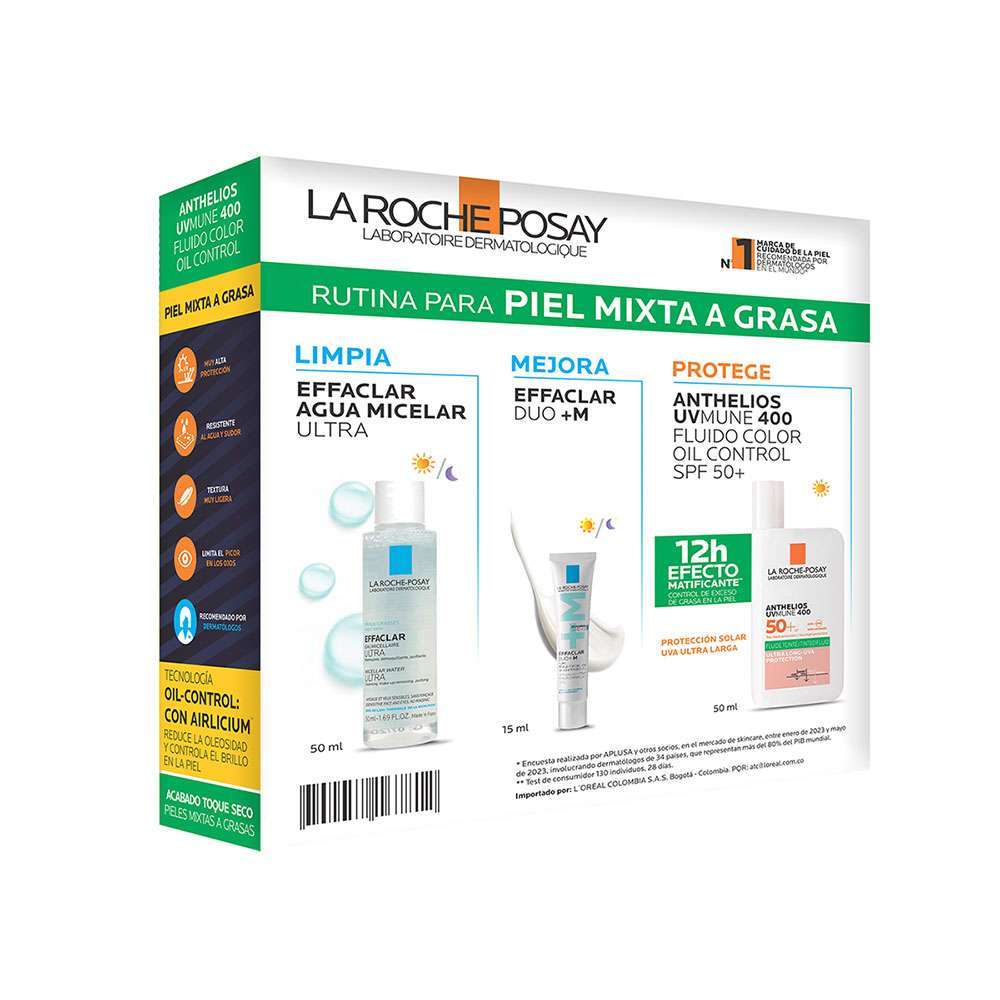 LA ROCHE POSAY Kit Anthelios Fluido Oil Control Con Color + Effaclar Duo+M + Agua Micellar - Image 2